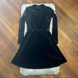TOPSHOP Moto Black Velvet Dress